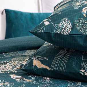 Parure de lit "Art Déco Paon" en coton 240x220 cm