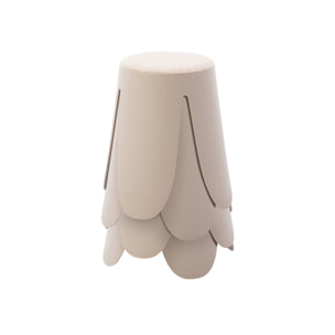 Set de 4 tabourets empilables. beige. bouclette texturée. NIKI. Ø30 / 44 x H46cm