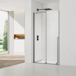 X-MOTION Porte de douche 120x200cm Coulissante, anticalcaire avec profilé Gun métal (SATBWIXM120NIKAGM)