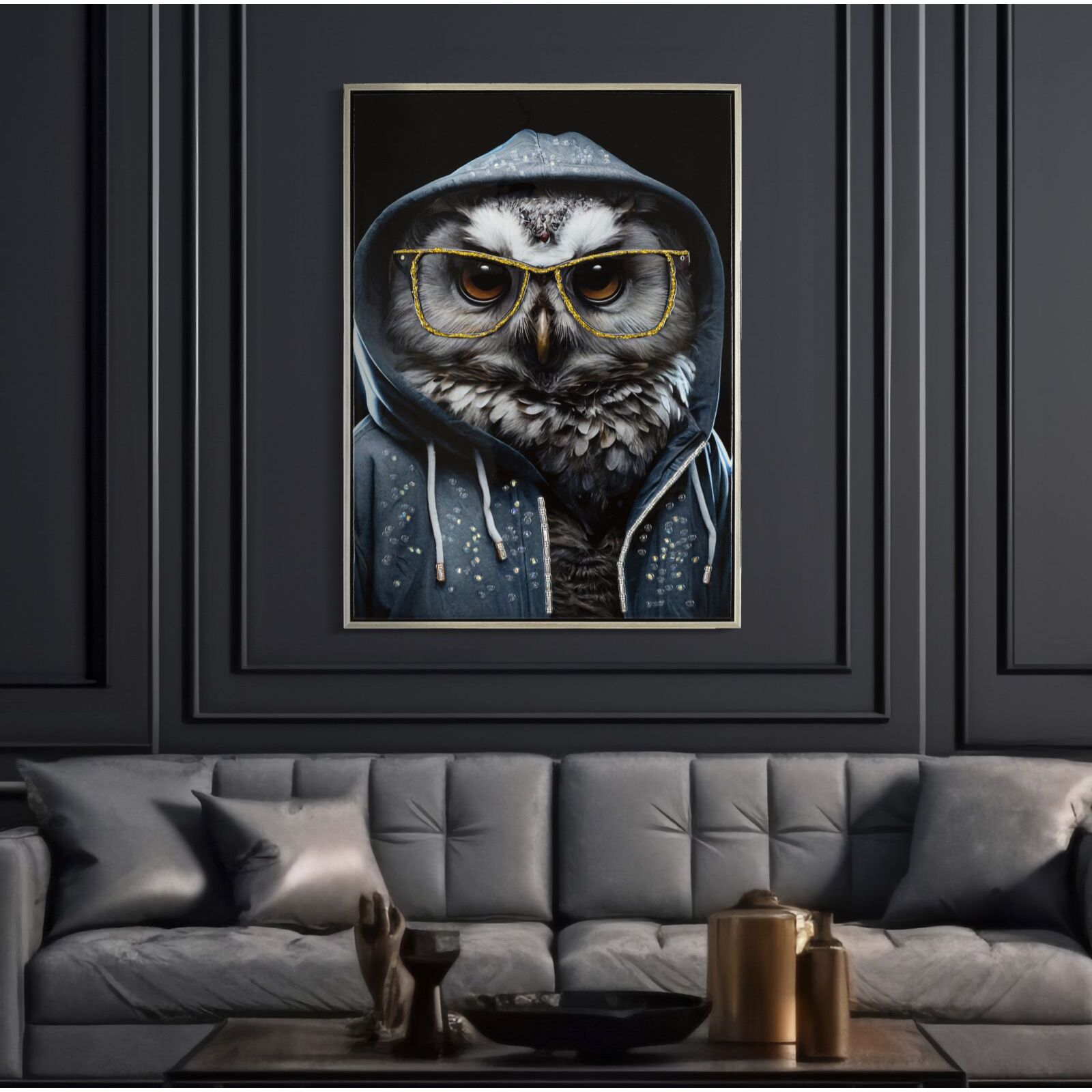 DIPINTO SU TELA LACCATO EDVY C/CORNICE CM 53X3X73