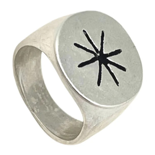 Anillo Sello Estelar en plata chapado 10µ