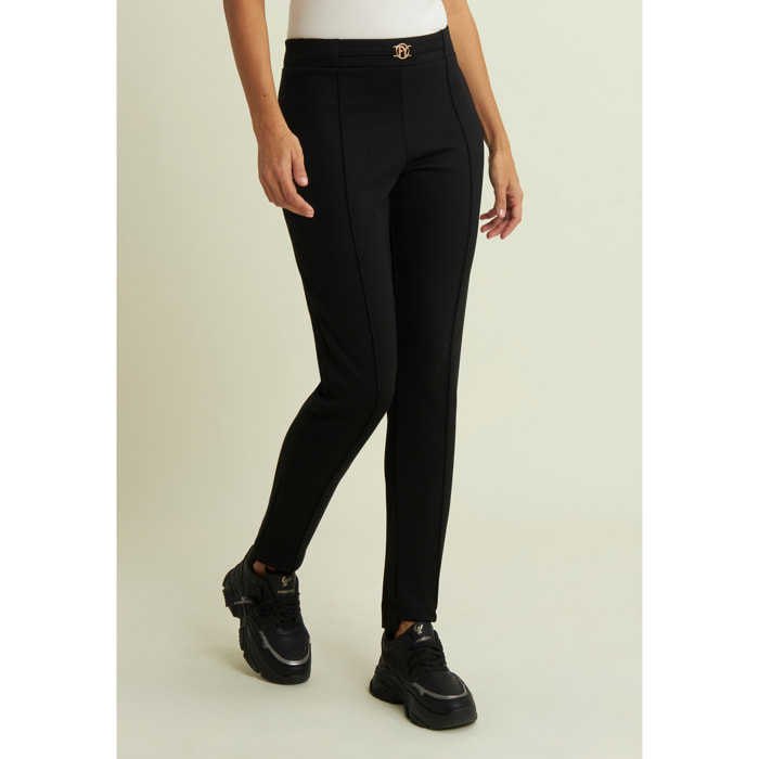 Pantaloni in viscosa con fondo asimmetrico