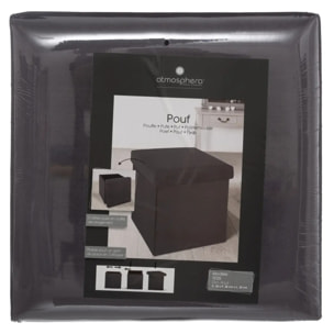 Pouf pliant "Tess" velours gris