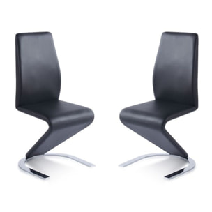Pack 2 sillas de comedor Rin símil piel Negro