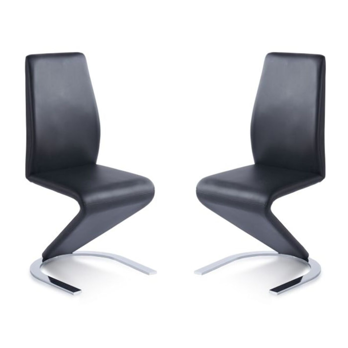 Pack 2 sillas de comedor Rin símil piel Negro