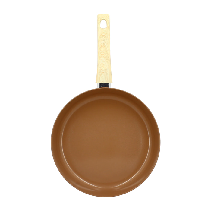 Poêle en revêtement céramique 28cm noisette - tous feux COLORAMA