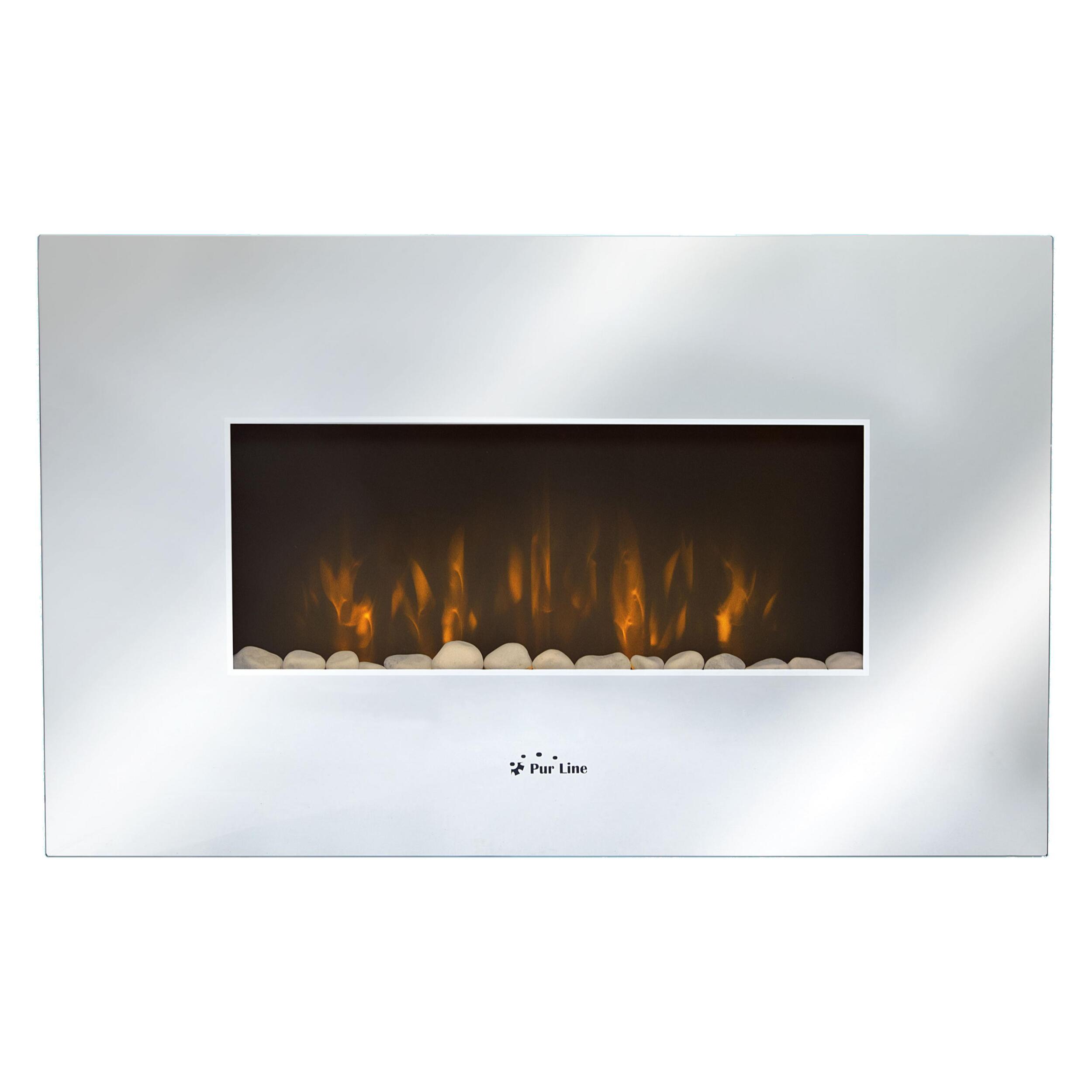 Chimenea eléctrica mural 2kW en cristal templado con efecto espejo CHE-450 PURLINE