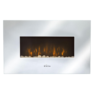 Chimenea eléctrica mural 2kW en cristal templado con efecto espejo CHE-450 PURLINE