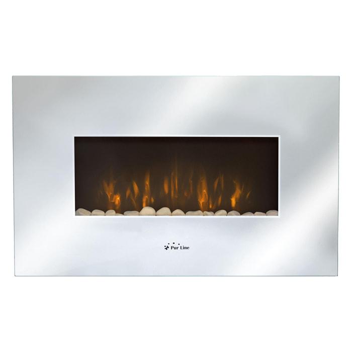 Chimenea eléctrica mural 2kW en cristal templado con efecto espejo CHE-450 PURLINE