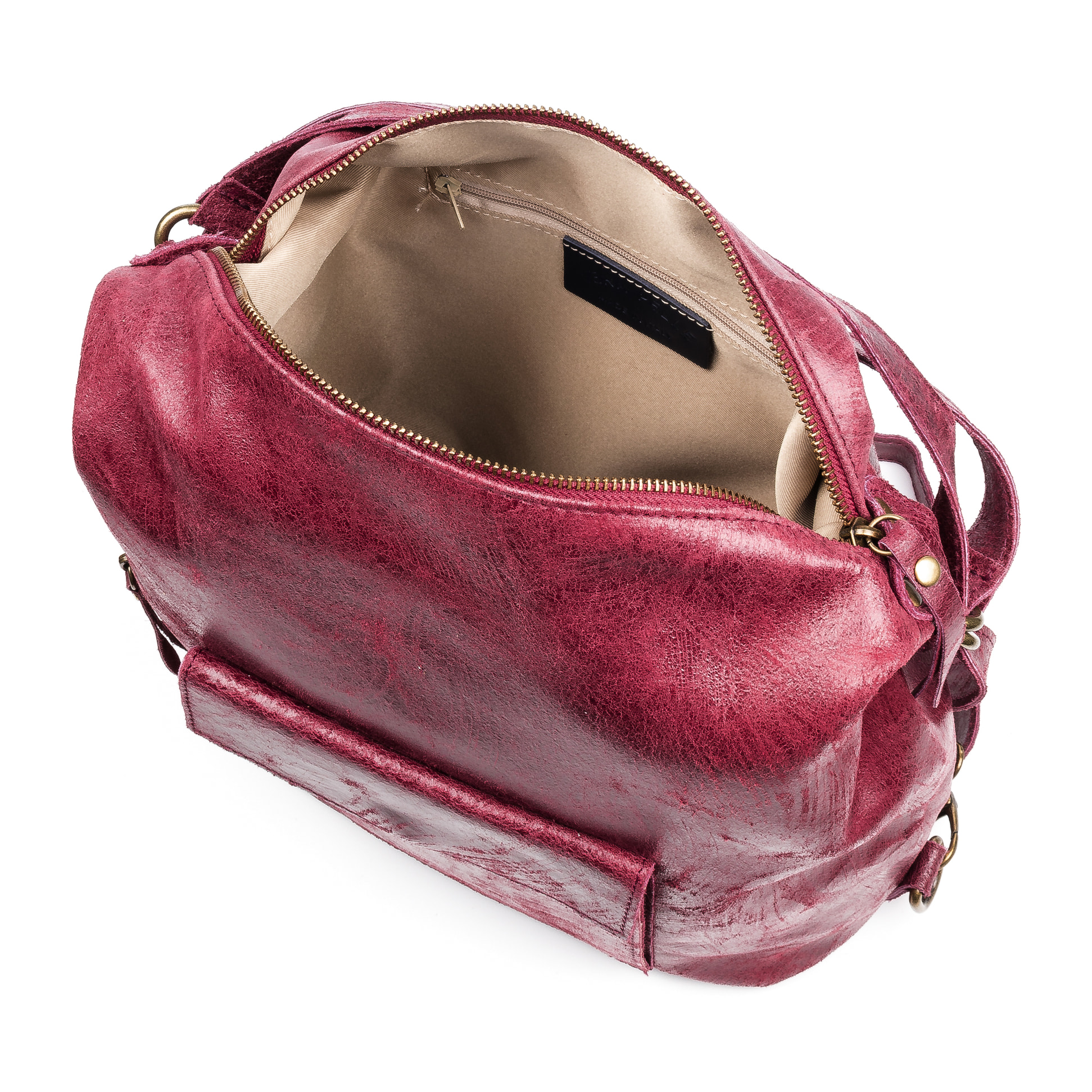 Irene Bolso de hombro Mujer.Piel auténtica Gamuza Lavado a la Piedra