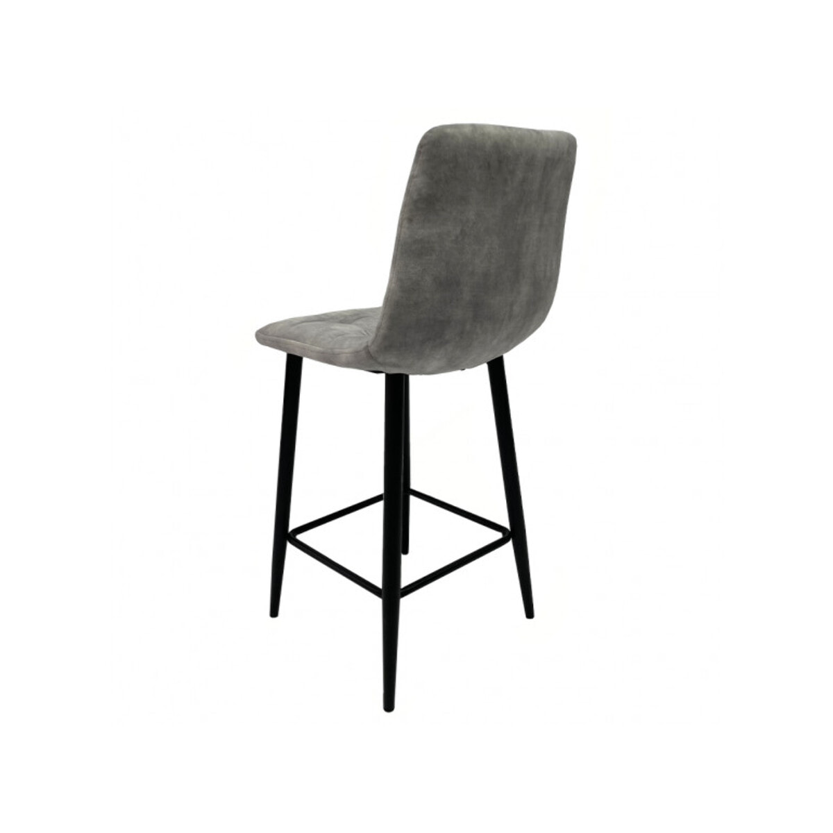 Chaise de bar capitonnée en velours - HERBY