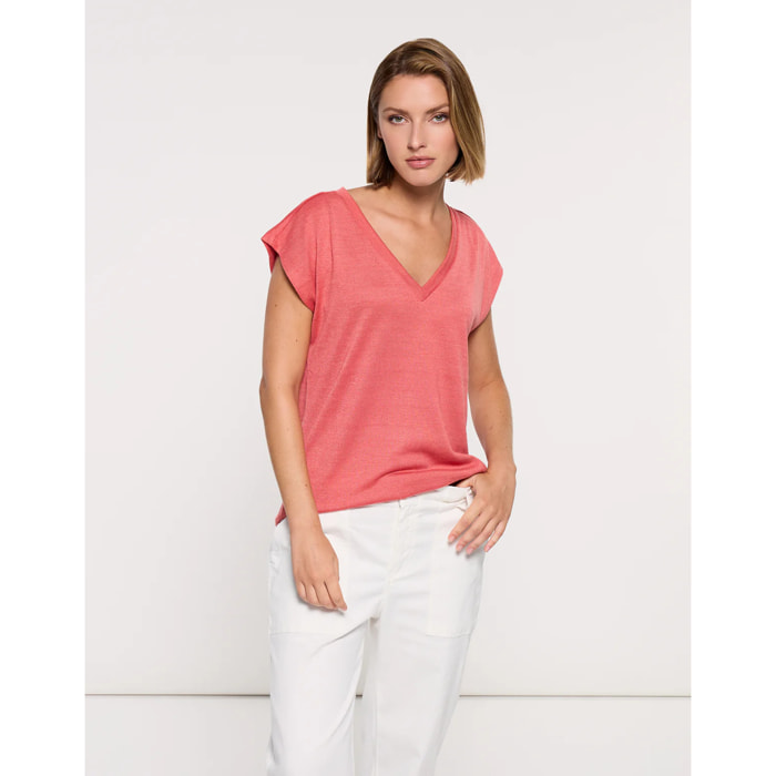 Camiseta Manga Cortal Coral - Imara