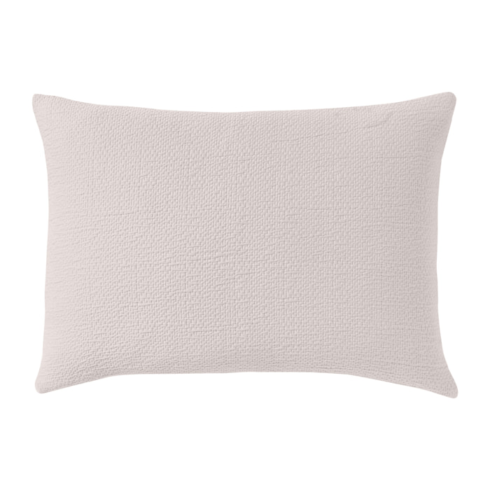 Housse de coussin unie texturée en jacquard de coton, POÈME, Greige