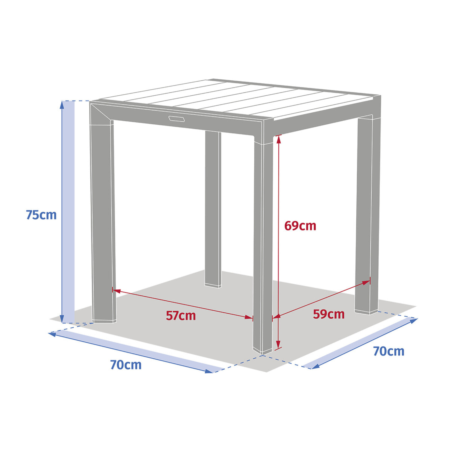 Table de jardin "Évasion" effet bois lin & argile 2 places lates en aluminium