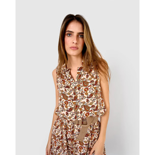 Vestido corto bambula detalles plisados meera natural
