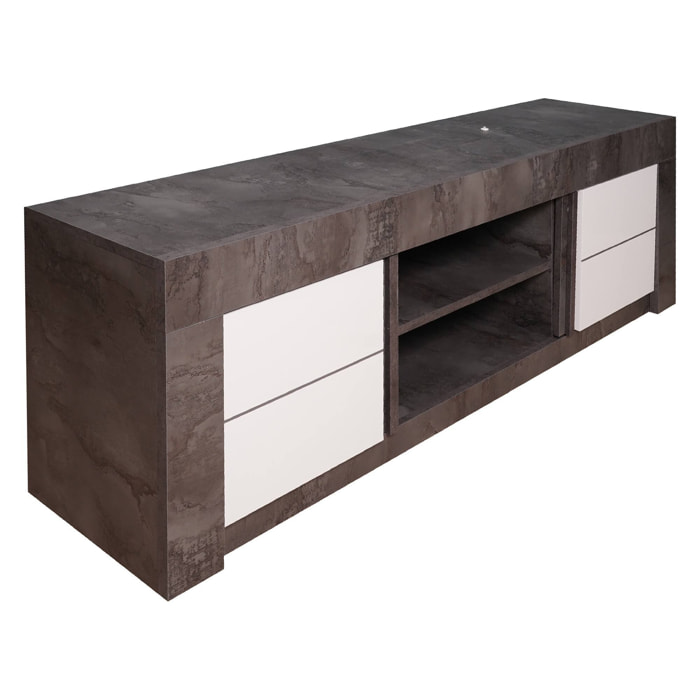 Mobile soggiorno moderno con porta tv, 170 x 42 x 52, Bianco