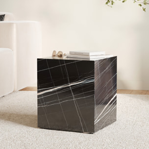 Table d'appoint effet marbre noire - Lison