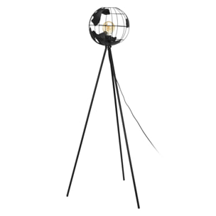 LAMPADAIRE METAL NOIR GLOBE