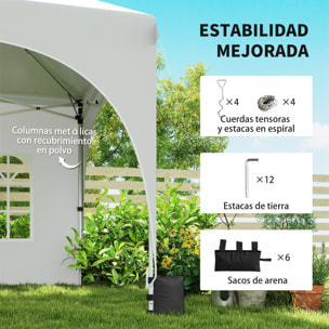 Carpa Plegable 6x3 m, Pop-up, con 6 Laterales Extraíbles, Cenador de Jardín con Altura Ajustable, Ventanas, Bolsa de Transporte, UPF30+, Gazebo para Camping, Fiestas, Exterior, Gris Claro
