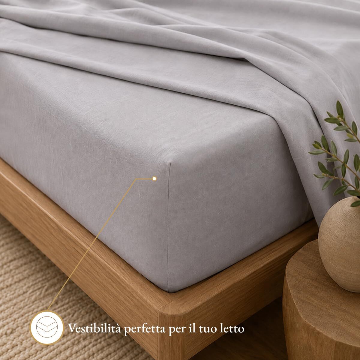 Completo lenzuola in cotone - Perla