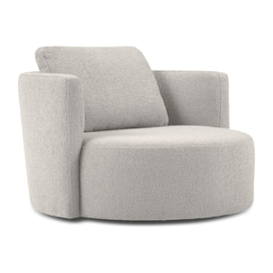 Fauteuil pivotant "Adam" bouclé gris clair