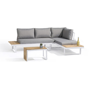 TOKYO - Salon de jardin 4 places en bois d'acacia et aluminium