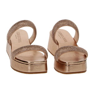 Zeppe rosa-oro in laminato