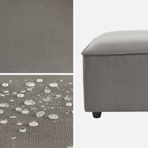 Pouf carré en tissu déperlant  gris clair - SENSE L 91 x l 91 x H44cm