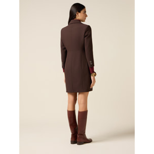 Oltre - Robe manteu in tessuto crêpe - Marrone
