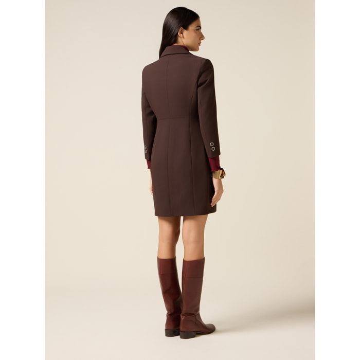 Oltre - Robe manteu in tessuto crêpe - Marrone