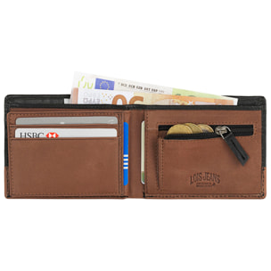 Cartera Hombre Piel Lois Durham Negro-Tan