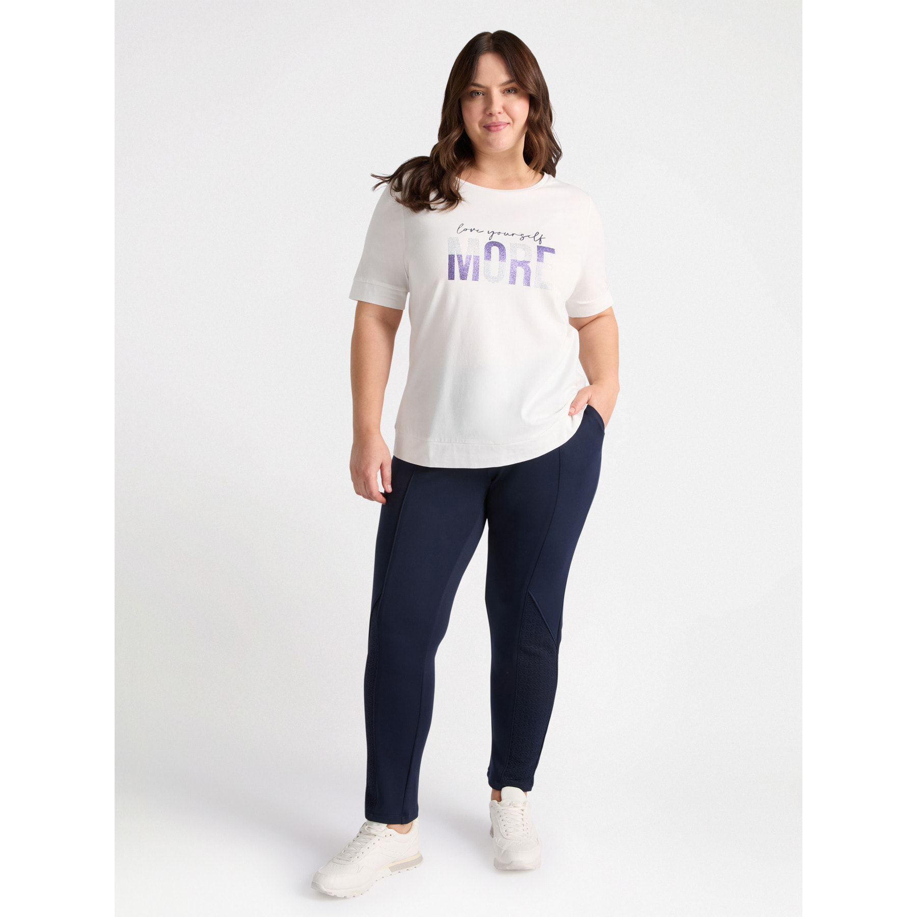 Fiorella Rubino - Camiseta con escritura y lazo. - Blanco