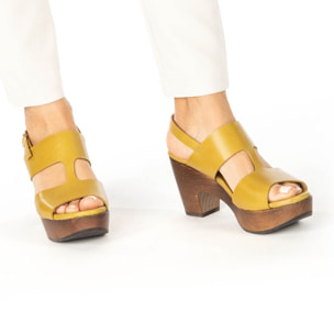 Sandalias con tacón S3270 RESTORED SKIN EBONY/ ST.LAURENT SANDAL color Ebony