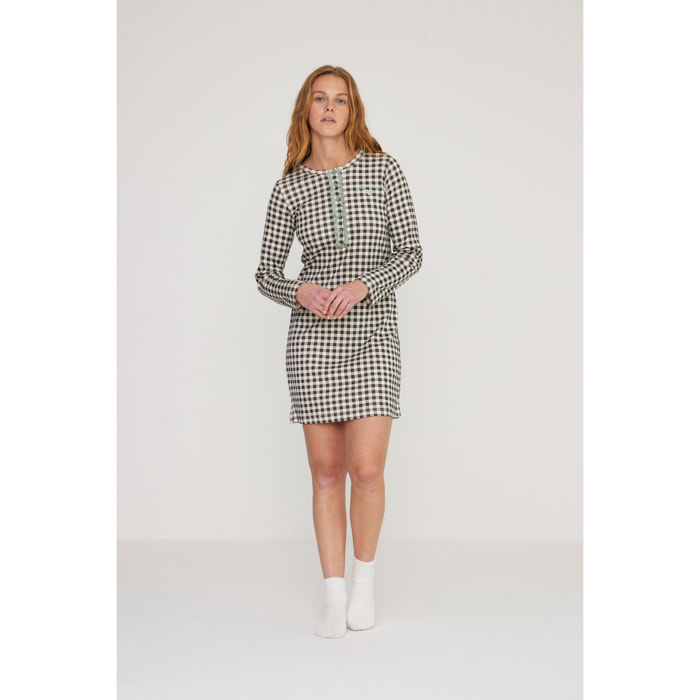 Camicia da notte donna maybe in caldo cotone con bottoni Noidinotte