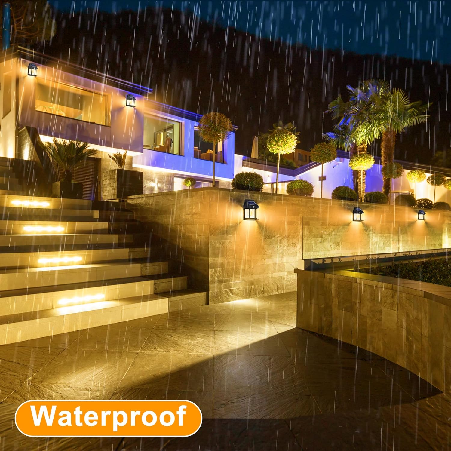 4 Appliques murales solaires SUNFLARE H17cm