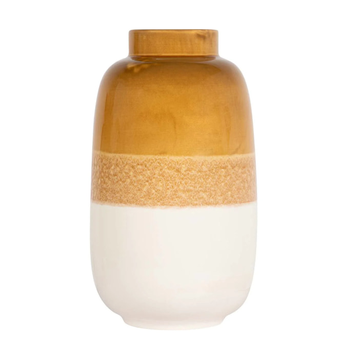 Florero Ceramica Beige Amarillo 24x24x41 Cm