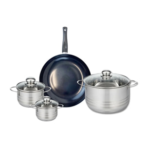 Ensemble de 1 Poêle de cuisson 28 cm et 3 faitouts 12, 14 et 24 cm Elo Prima Brillant