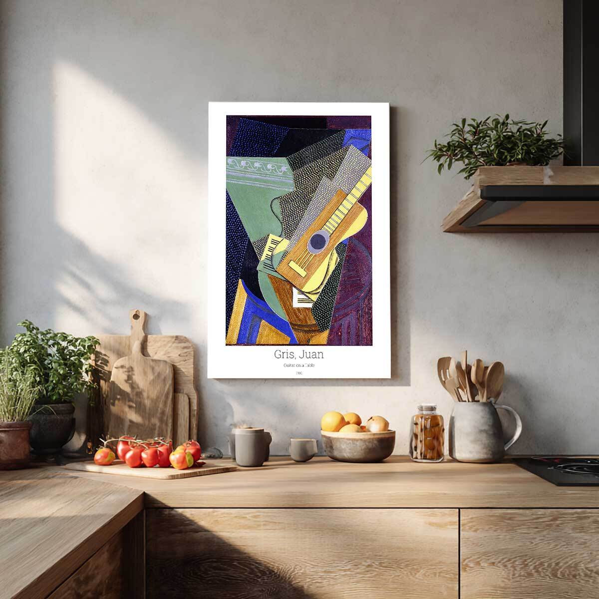 Tableau celebre Guitare sur une table par Juan Gris Tableau alu Dibond