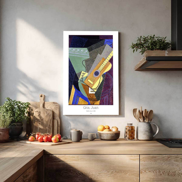 Tableau celebre Guitare sur une table par Juan Gris Tableau alu Dibond