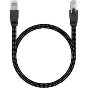 Câble Ethernet ADEQWAT RJ45 1M Droit CAT8 noir