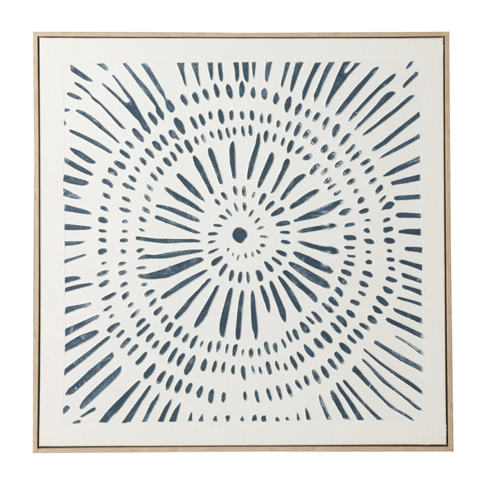 J-Line Tableau Circle - bois - blanc/bleu