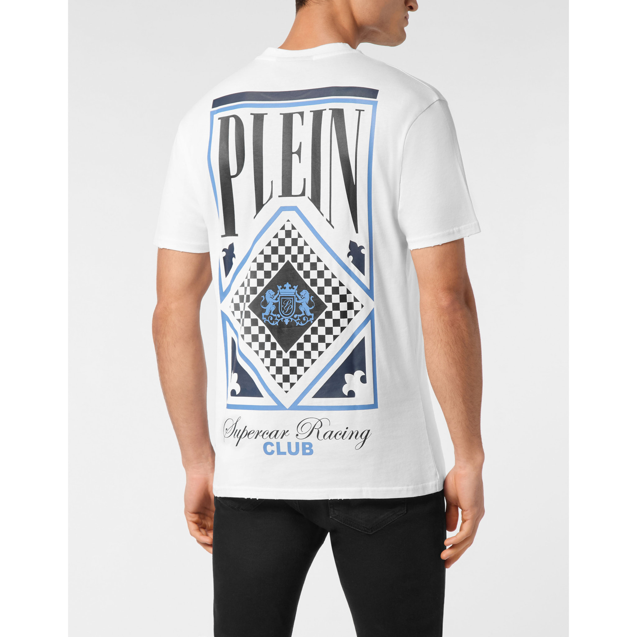 PHILIPP PLEIN Camiseta de cuello redondo y manga corta RACING