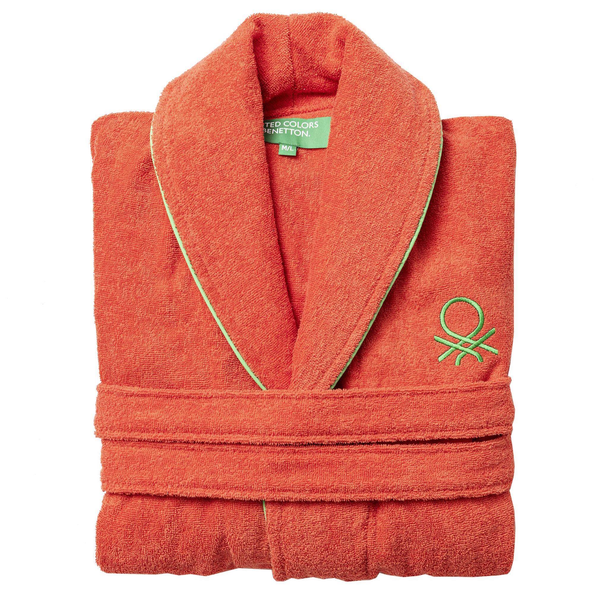 Albornoz algodón + set 3pc toallas de baño 'rainbow' en naranja