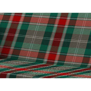 Telo Arredo Copritutto Grandfouldard In 100% Cotone Made In Italy Fantasia Tartan Verde Disegno Snow