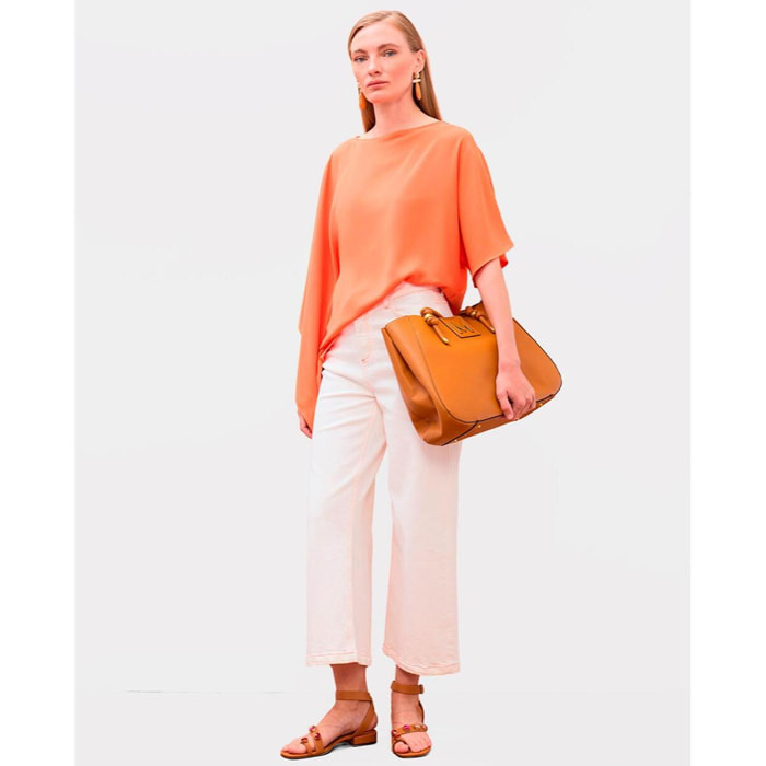 Blusa a strati con maniche scese