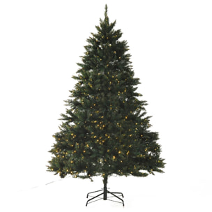 Sapin de Noël artificiel lumineux LED x 700 blanc chaud + support pied Ø 132 x 210H cm 2154 branches vert