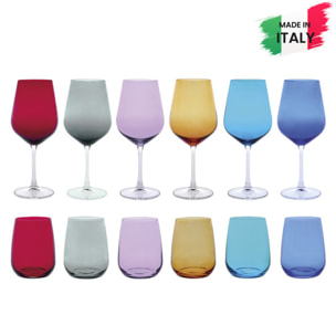 Set 12 pezzi Carambola con bicchieri da acqua e calici da vino