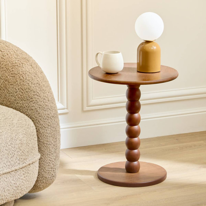 Table d'appoint Chamlo ronde D.38cm marron