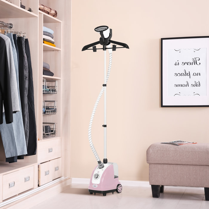 Défroisseur vapeur vertical défroisseur à vêtements 1,4L 1950W débit vapeur 32g/min tige telescopique rose noir