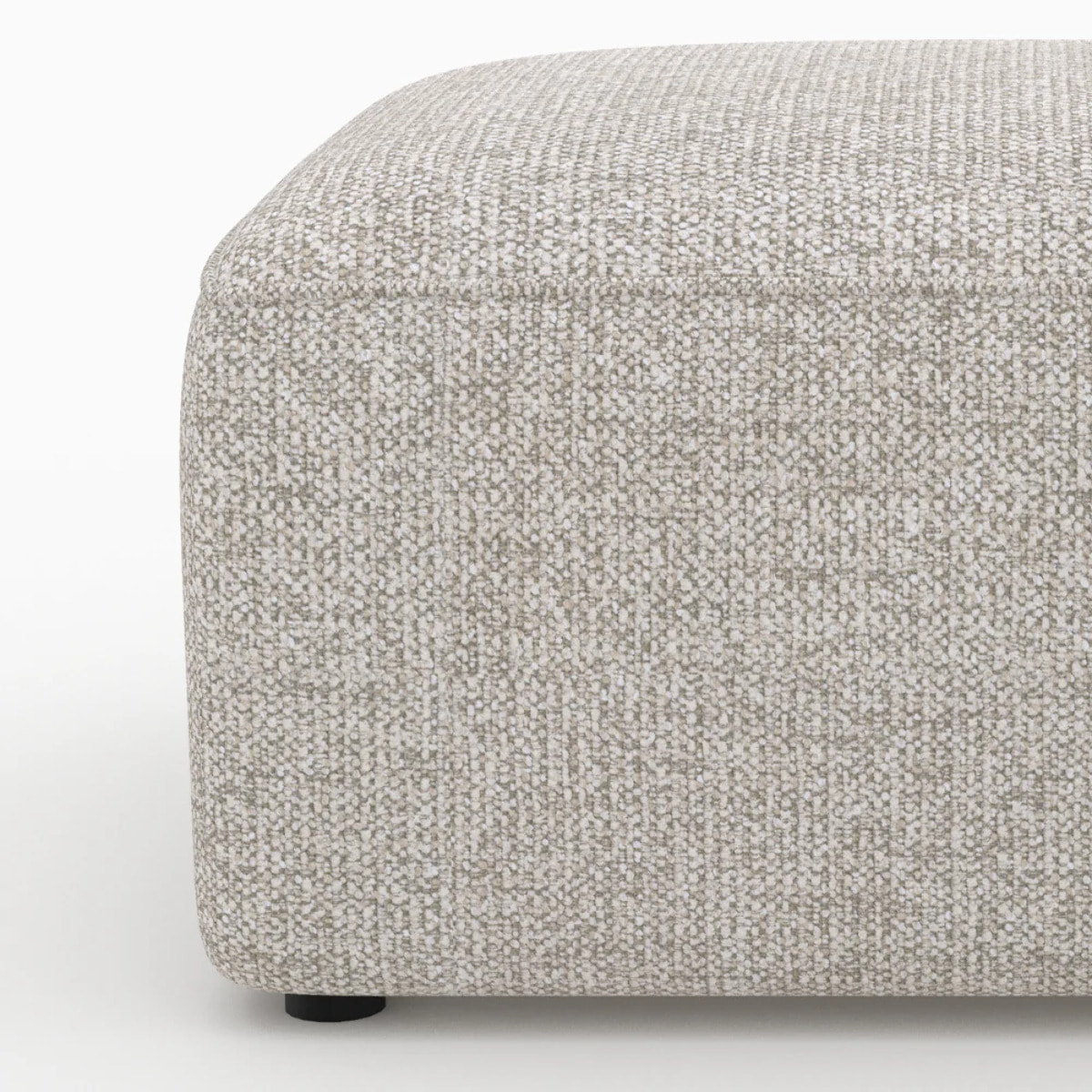 Pouf rectangulaire pour canapé modulable en tissu beige - Hestia
